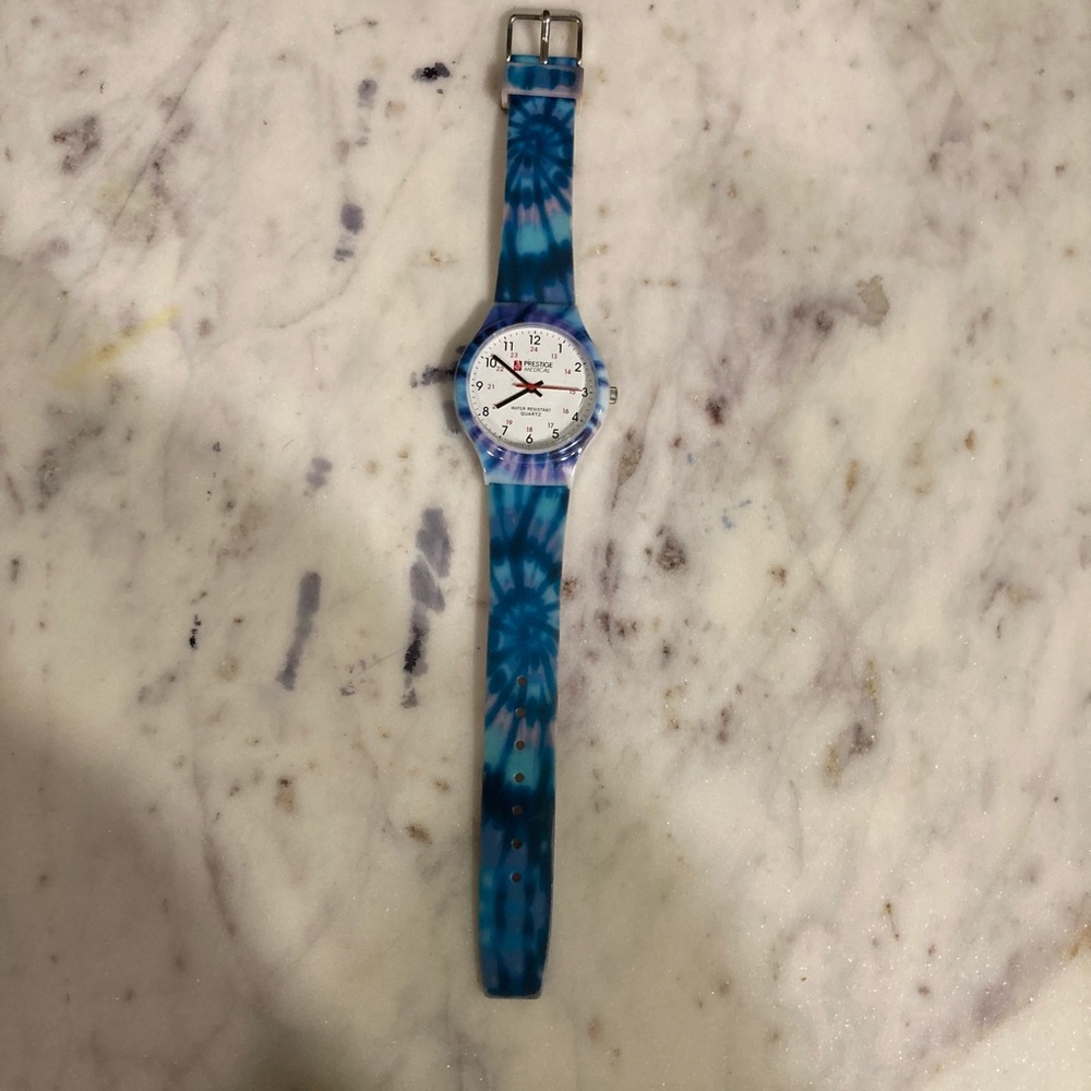 LOWEST🌸NWOT Prestige Medical Water Resistant Quartz Tie Dye Design Watch - Picture 2 of 7